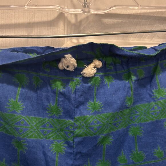 Java Wraps Green Blue Elastic Waist Shorts‎ Pockets Men’s Size Medium Vintage - Picture 3 of 7